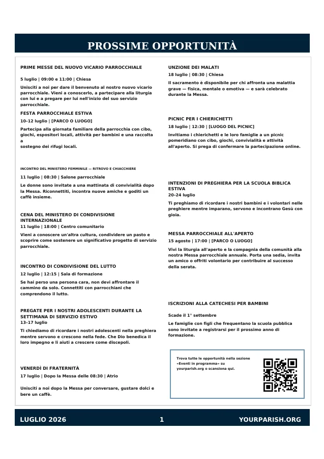 Weekly Opportunities