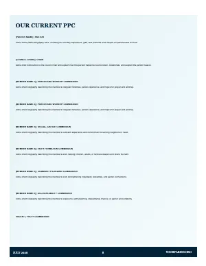 Full Leadership Biographies bulletin page design
