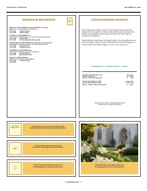 Full Mass Intentions + Stewardship bulletin page design