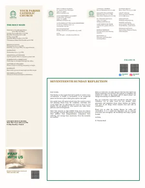 Full Mass Schedule + Ministry Directory bulletin page design