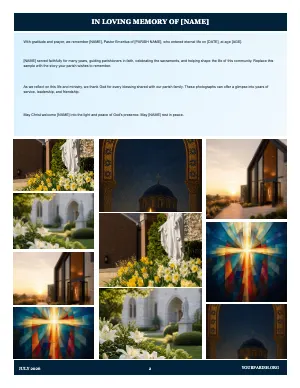 Full Memorial Photo Collage bulletin page design