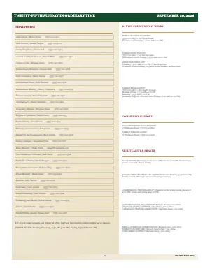 Full Ministry Directory + Community Support Guide bulletin page design