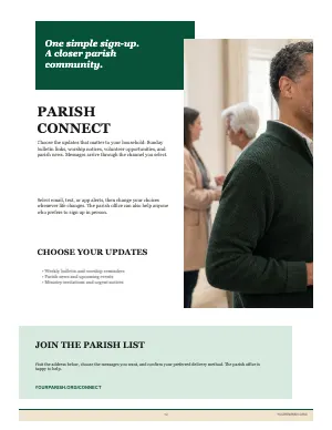 Full Parish Communications Signup bulletin page design