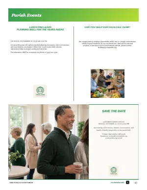 Full Parish Events Split Grid bulletin page design