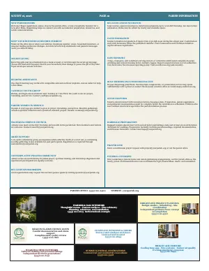 Full Parish Guide + Sponsor Strip bulletin page design