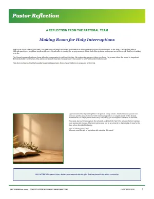 Full Pastor Reflection with Devotional Image bulletin page design