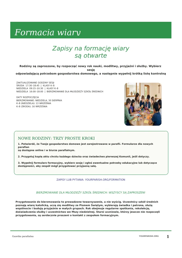 Formation Registration and Confirmation