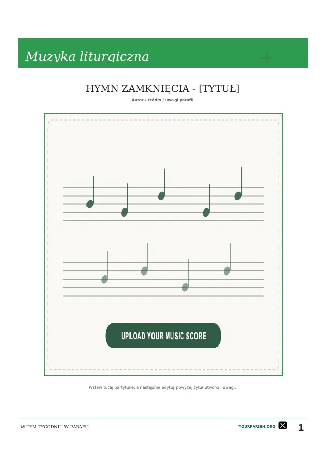 Full-Page Closing Hymn Score