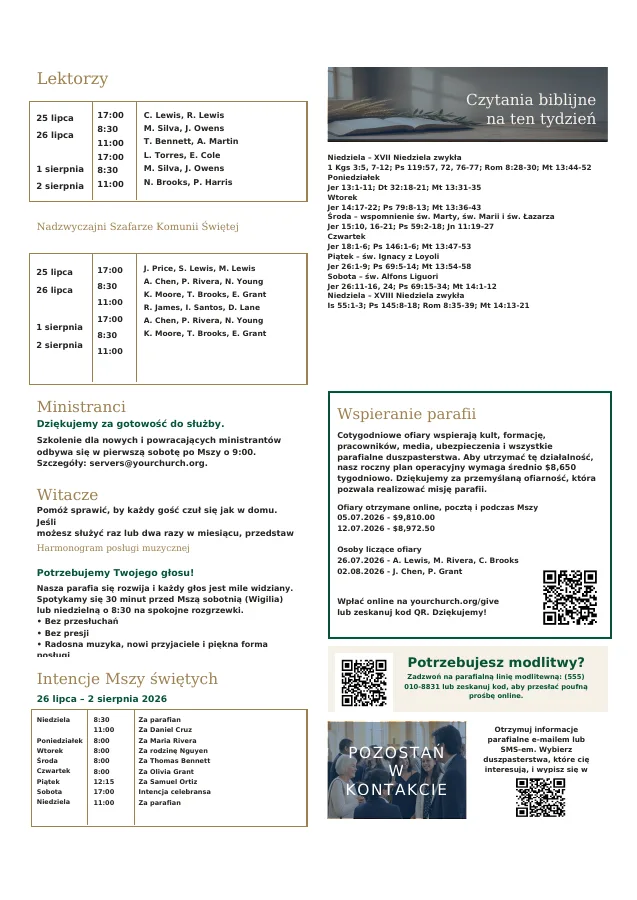 Ministry Roster & Giving