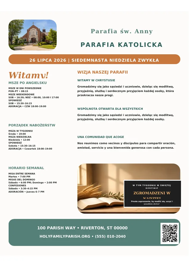 Multilingual Schedule & Vision Cover