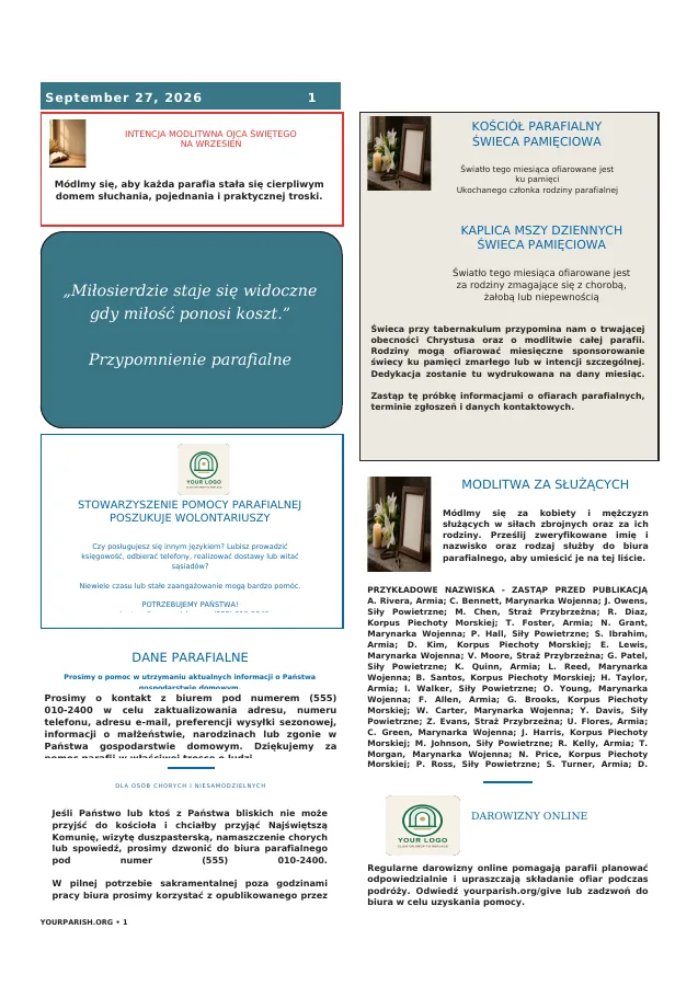 Parish Care + Memorial Notices