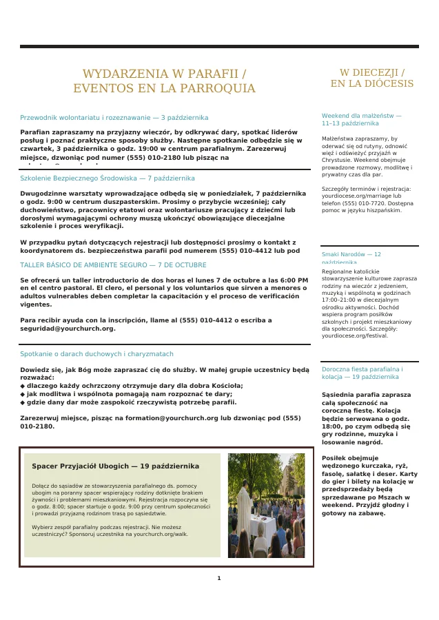 Parish & Diocesan Events Digest