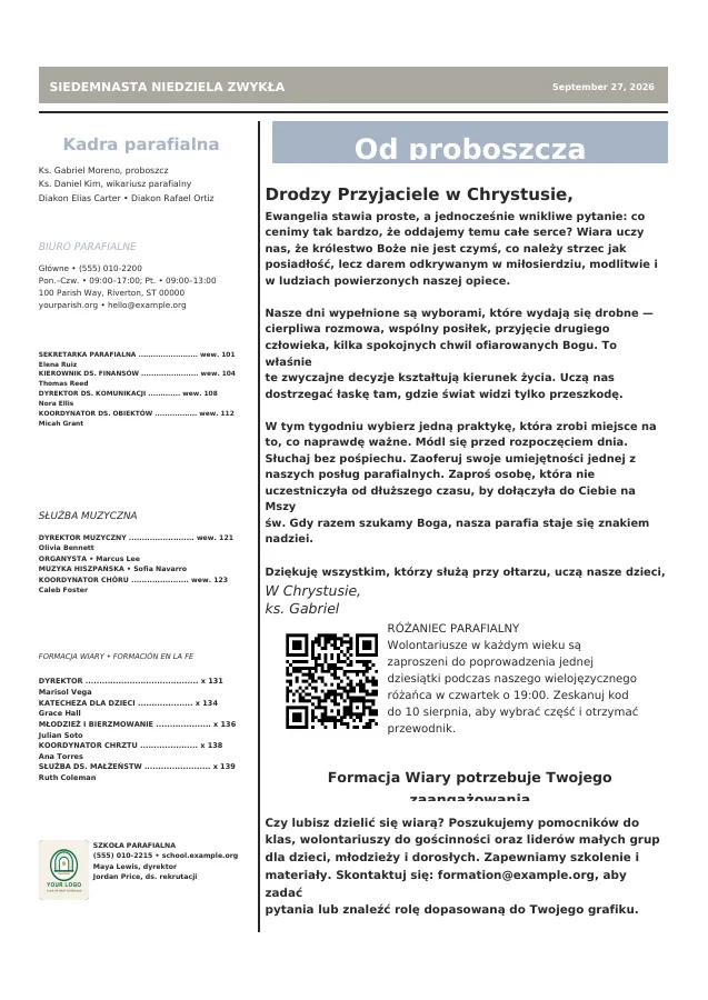 Pastor Letter + Staff Directory