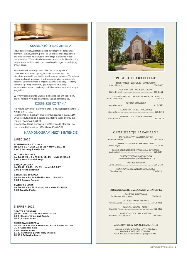 Reflection, Intentions + Ministry Directory