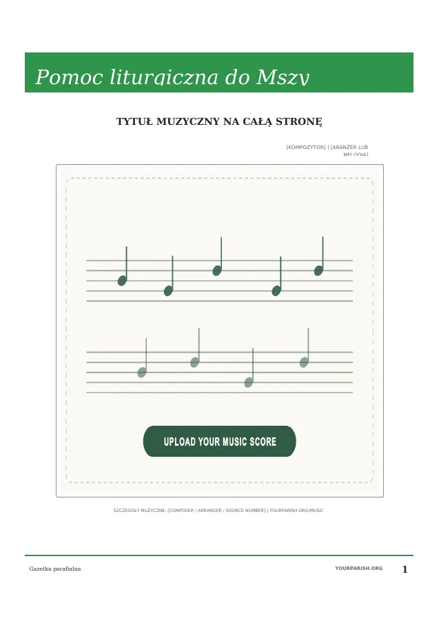 Single Full-Page Music Score