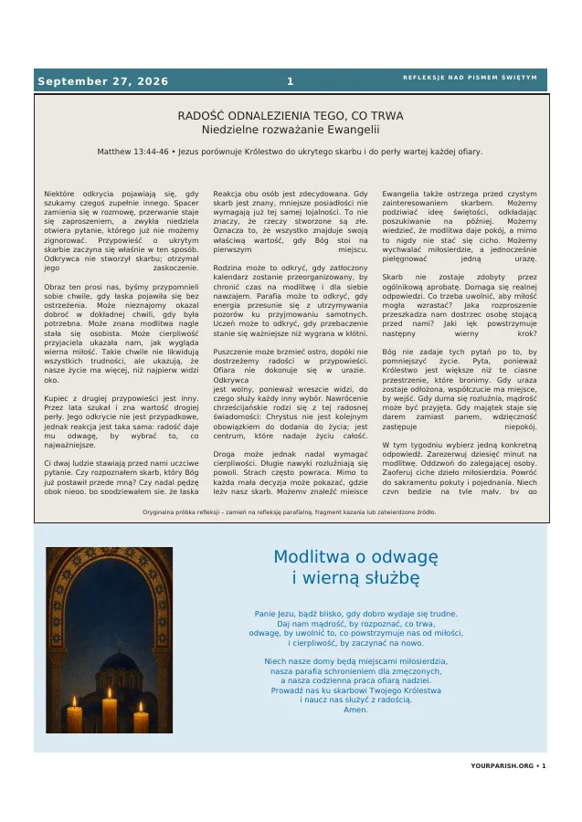 Three-Column Gospel Reflection + Prayer
