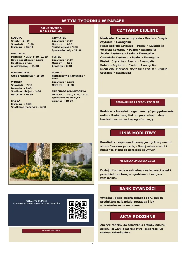 Weekly Calendar and Quick Notices