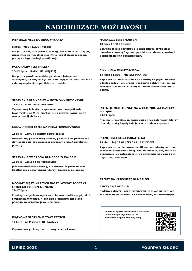 Weekly Opportunities
