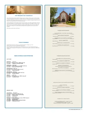 Full Reflection, Intentions + Ministry Directory bulletin page design