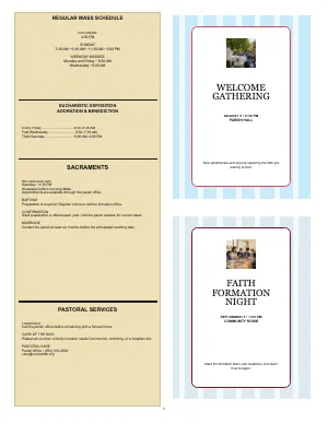 Full Sacraments and Event Flyers bulletin page design