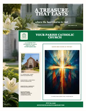 Full Scripture Art + Parish Directory Cover bulletin page design