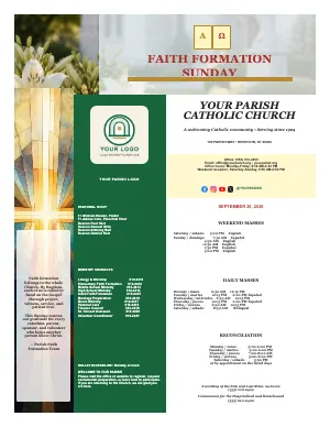 Full Scripture Feast + Parish Guide Cover bulletin page design
