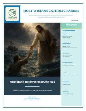 Full Scripture Rescue + Worship Schedule Cover bulletin page design
