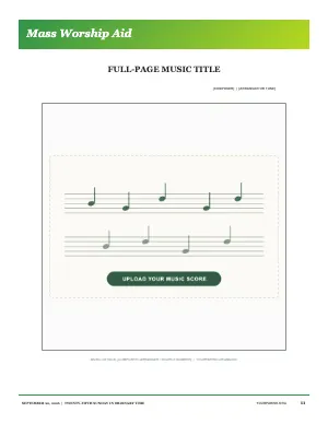 Full Single Full-Page Music Score bulletin page design