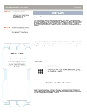 Full Pastor Letter & Mission Spotlight bulletin page design