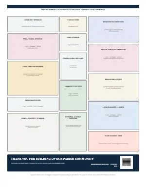 Full Community Sponsor Mosaic Back Page bulletin page design