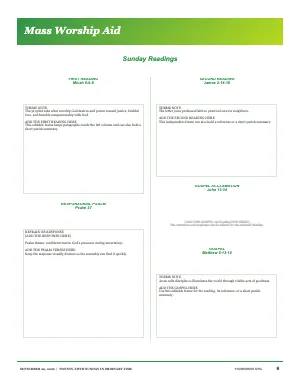 Full Sunday Readings in Two Columns bulletin page design
