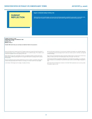Full Sunday Reflection + Two Columns bulletin page design