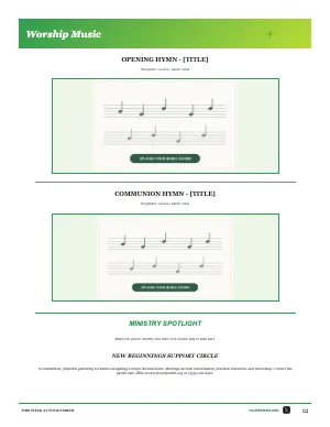 Full Two Scores with Ministry Spotlight bulletin page design