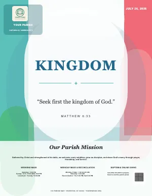 Full Watercolor Scripture Spotlight bulletin page design