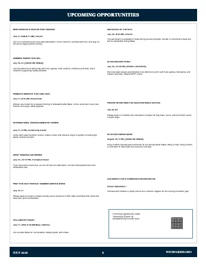 Full Weekly Opportunities bulletin page design