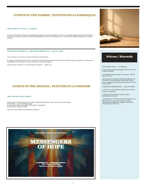 Full Welcome Sunday & Event Spotlight bulletin page design
