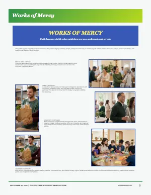 Full Works of Mercy Photo Collage bulletin page design