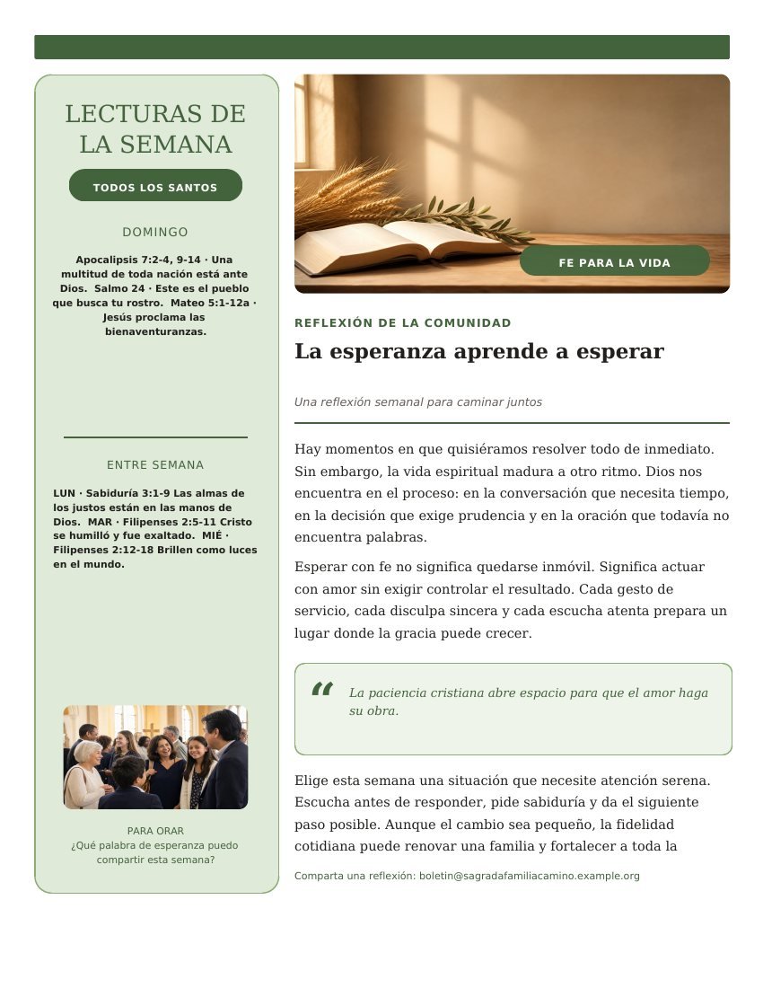 Page 6 of Holy Family of Pilgrim Way / Sagrada Familia del Camino: Spanish reflection and reading references