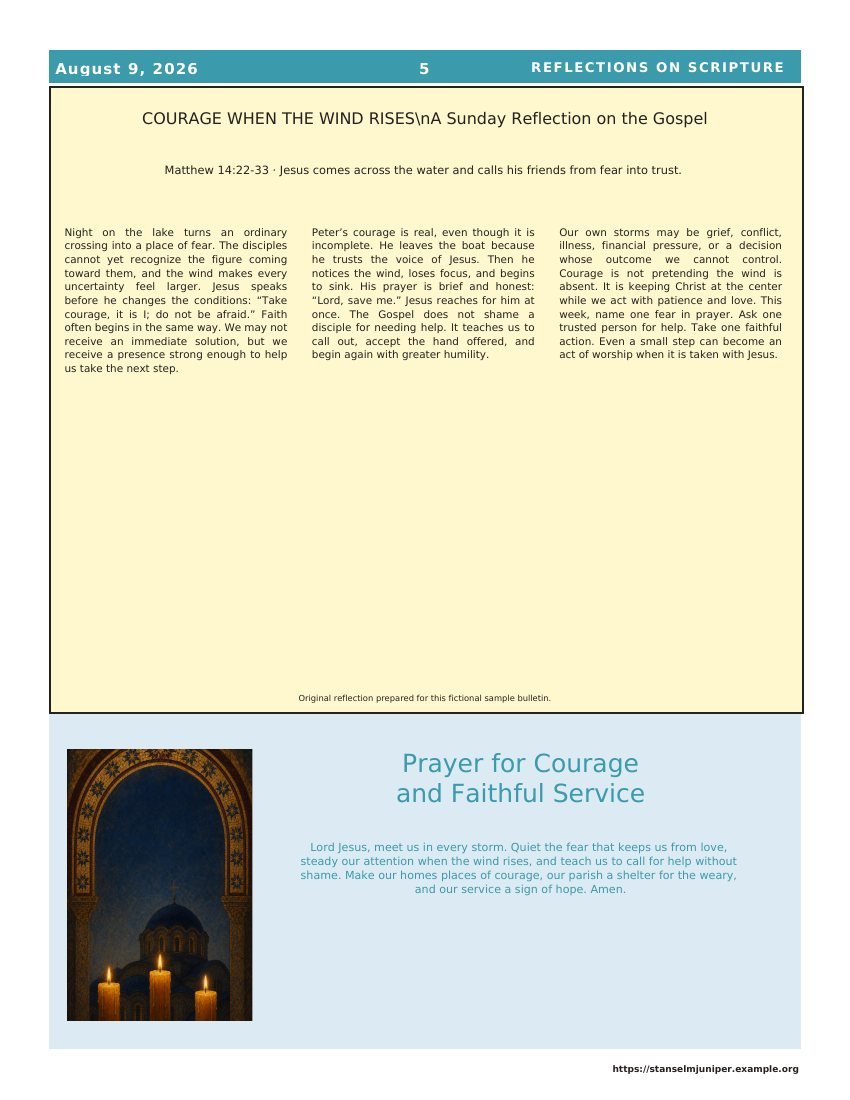 Page 5 of St. Anselm at Juniper Lake Catholic Parish: Gospel reflection and prayer