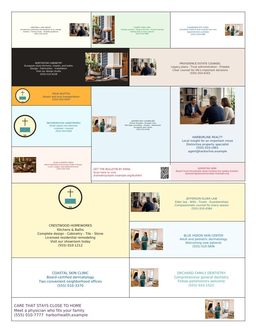 Page 8 of St. Anselm at Juniper Lake Catholic Parish: Professional and home-services sponsor mosaic